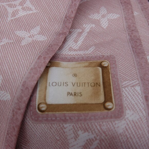Louis Vuitton Silk Monogram Denim Bandeau Rose Clair - Picture 6 of 6